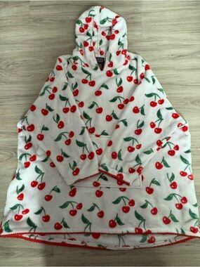 Cozy Cherry Print Hooded Pullover